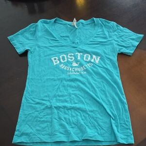 Boston Massachusetts Women's V-Neck Tee - Turquoise